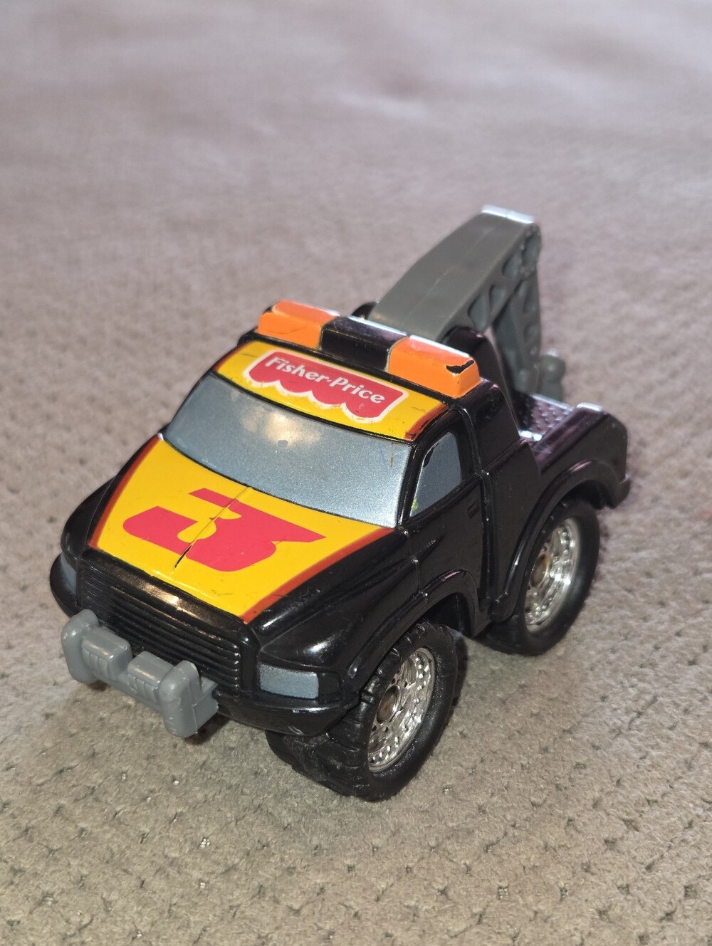 Fisher Price 1995 Vintage Big Action Garage Replacement Black Tow Truck